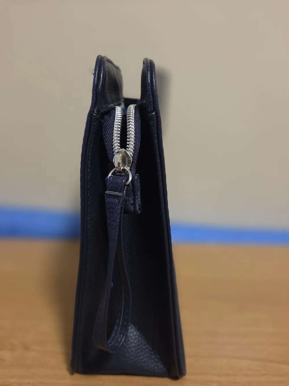 Moroccanoil Navy Leather Cosmetic Bag